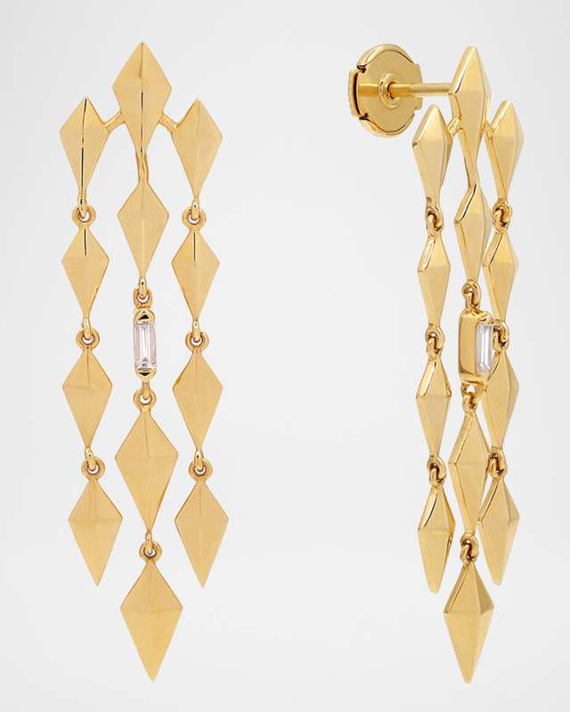 18K Yellow Gold Mertasha Diamond Earrings